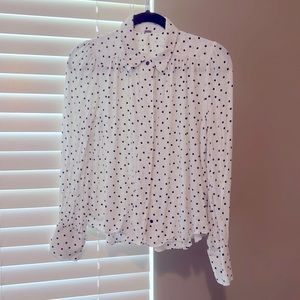 Free People Polka Dots Baby Doll Shirt Size S
